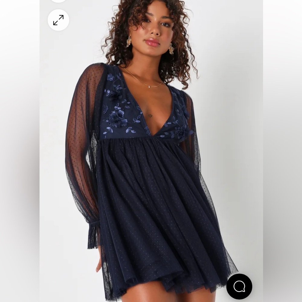 Lulus babydoll dress size large, brand new with tags